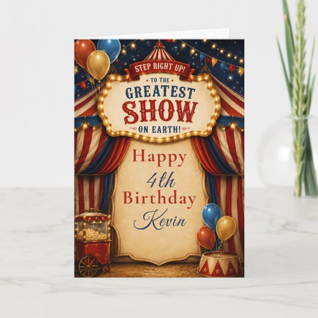 Circus Birthday Party Card (Front)