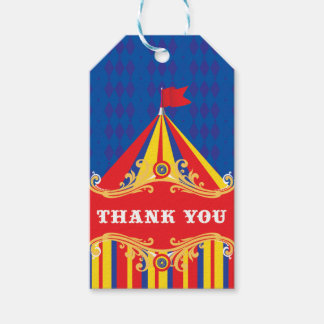 Circus birthday party favour gift tags, thank you tags