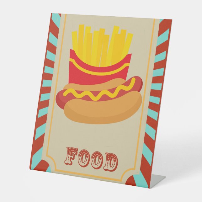 Circus Birthday Party Food Pedestal Sign (Front)