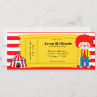 Circus birthday ticket