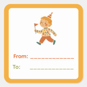 Circus Boy Gift Label