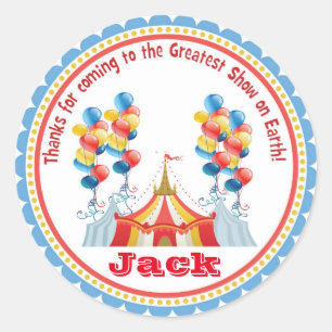Circus Carnival Big Top Birthday Favour Stickers