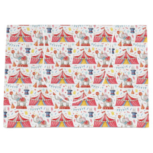 Circus Carnival Big Top Wrapping Paper Large Gift Bag