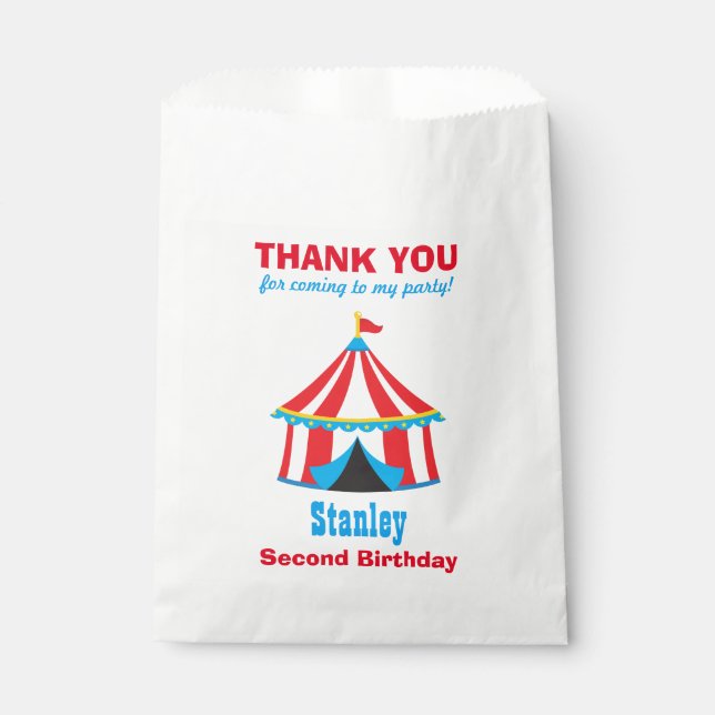 Circus Carnival Birthday Baby Shower Favour Bags (Front)