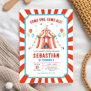 Circus Carnival Birthday Invitation