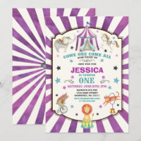 Circus Carnival Birthday Invitation Circus Party