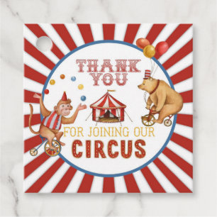 circus carnival birthday or baby shower favour tag