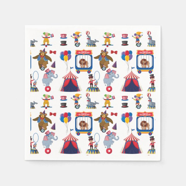 Circus Carnival Birthday Party Baby Shower Napkin (Front)