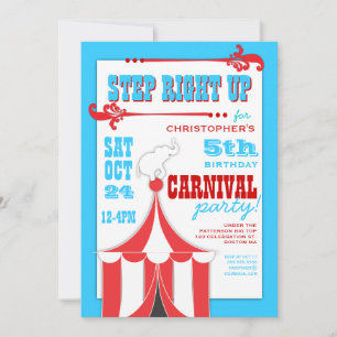 Circus Carnival Birthday Party Big Top Invitation