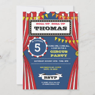 Circus Carnival Birthday Party Fun Tent Invite