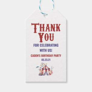 Circus Carnival Birthday Party Thank You Favour  Gift Tags