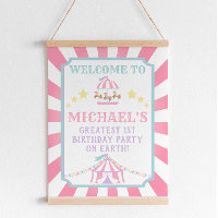 Circus Carnival Birthday Welcome Sign