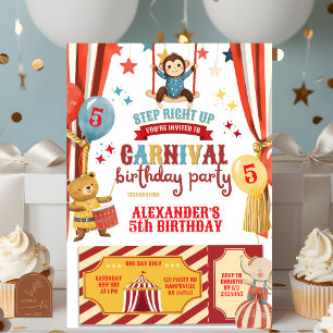 Circus Carnival Boy Birthday Invitation