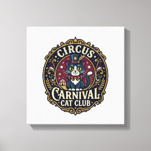 Circus Carnival Cat Cat Dad Gift Idea - Circus Car Canvas Print