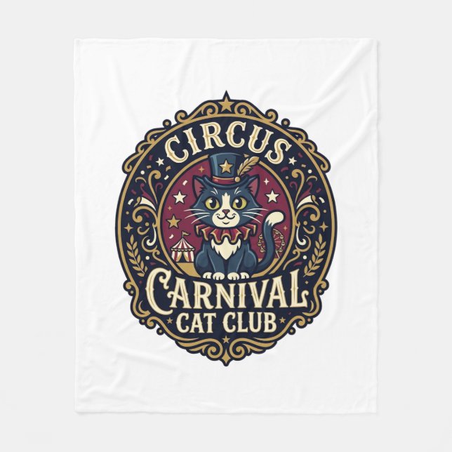 Circus Carnival Cat Cat Dad Gift Idea - Circus Car Fleece Blanket (Front)