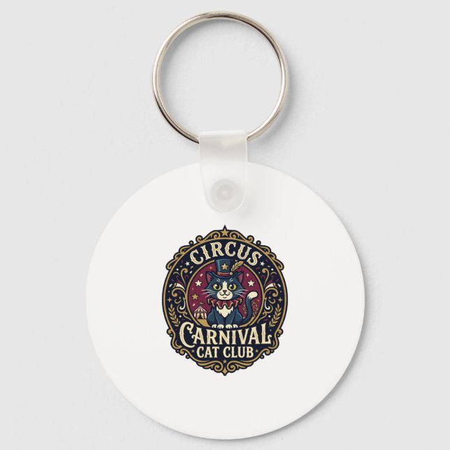 Circus Carnival Cat Cat Dad Gift Idea - Circus Car Key Ring (Front)