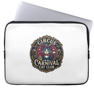 Circus Carnival Cat Cat Dad Gift Idea - Circus Car Laptop Sleeve