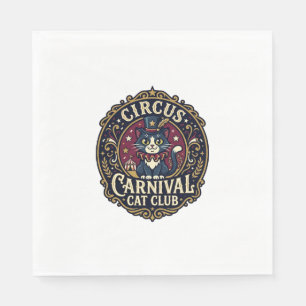 Circus Carnival Cat Cat Dad Gift Idea - Circus Car Napkin