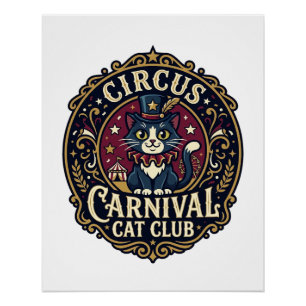 Circus Carnival Cat Cat Dad Gift Idea - Circus Car Poster