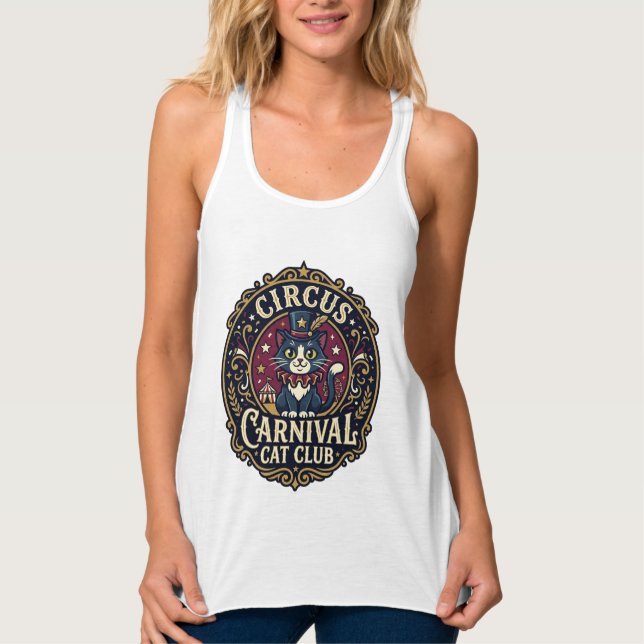 Circus Carnival Cat Cat Dad Gift Idea - Circus Car Singlet (Front)