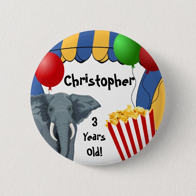 Circus Carnival Custom Birthday 6 Cm Round Badge (Front)
