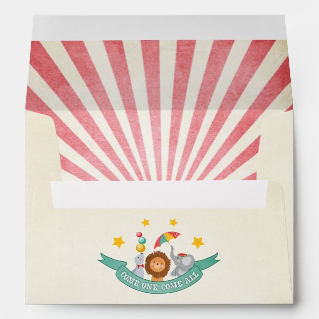 Circus Carnival Envelope Birthday Vintage (Back (Bottom))