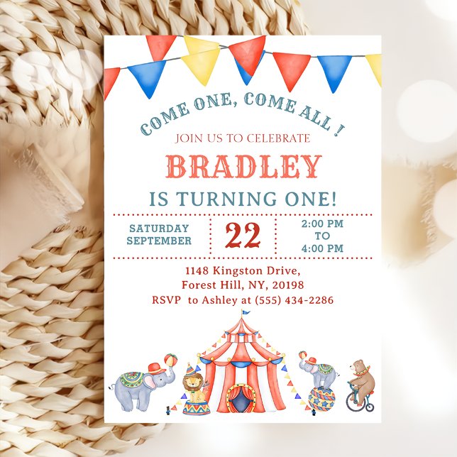 Circus Carnival Festival Birthday Party Invitation (Creator Uploaded)