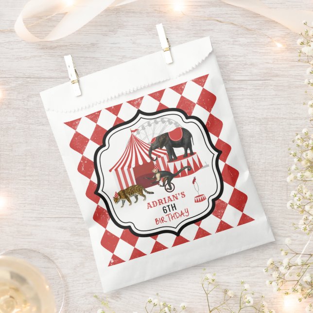 Circus Carnival Festival Theme Big Top Birthday Favour Bags (Clipped)