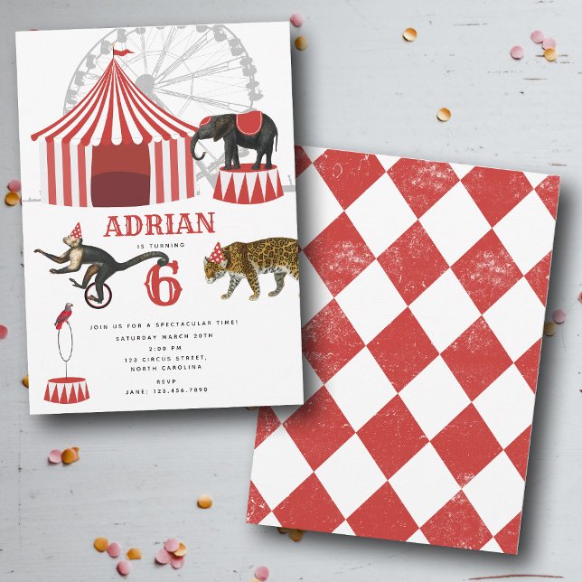 Circus Carnival Festival Theme Big Top Birthday Invitation (Creator Uploaded)