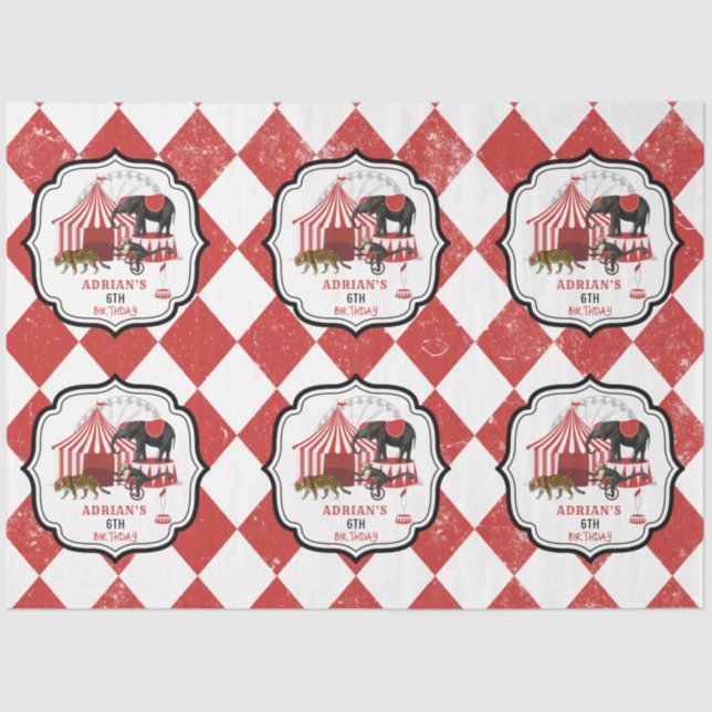 Circus Carnival Festival Theme Big Top Birthday Tissue Paper (Front)