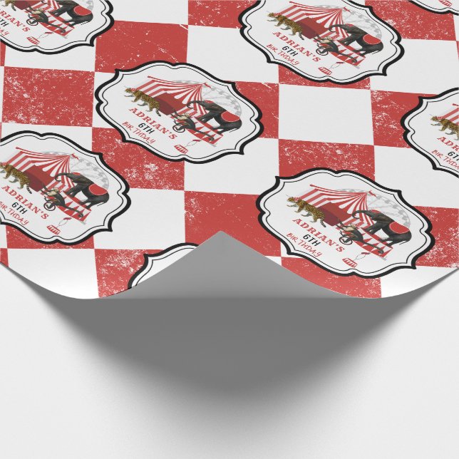 Circus Carnival Festival Theme Big Top Birthday Wrapping Paper (Corner)