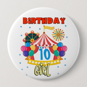 Circus Carnival Party Girl Theme  10 Cm Round Badge