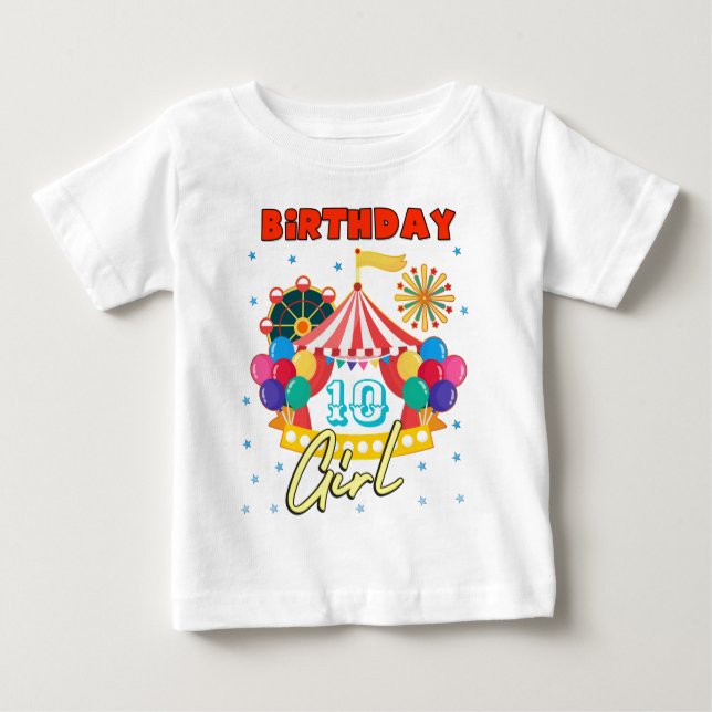 Circus Carnival Party Girl Theme Custom Baby T-Shirt (Front)