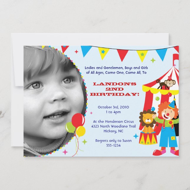 Circus / Carnival Party Invitations (Front)