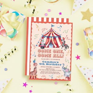 Circus Carnival Tent Animals Kid's Birthday Invitation