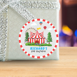 Circus Carnival Theme Birthday Party Classic Round Sticker