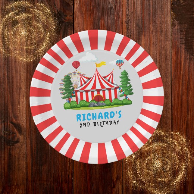 Circus Carnival Theme Birthday Party Paper Plate (Creator Uploaded)