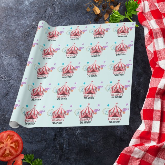 Circus Carnival Theme Kid's Birthday Party Wrapping Paper (Creator Uploaded)