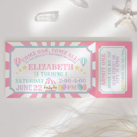 Circus Carnival Ticket Birthday Invitation
