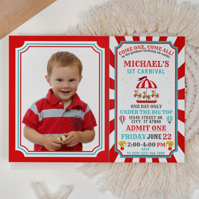 Circus Carnival Ticket Birthday Invitation  (Creator Uploaded)