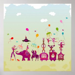 circus carnival travelling during daylight poster