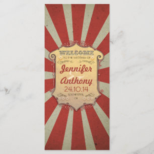 Circus Carnival Vintage Wedding Programs Programme
