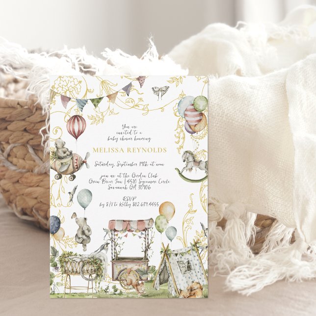 Circus Carnival | Woodland Forest Baby Shower Invitation (Creator Uploaded)