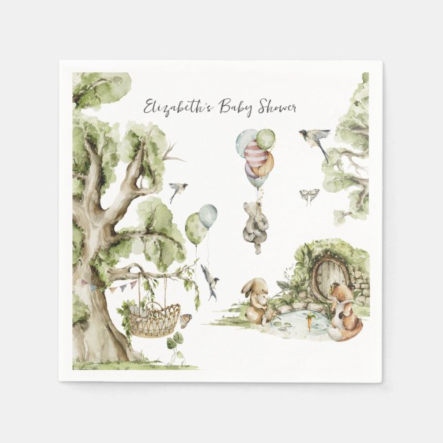 Circus Carnival | Woodland Forest Baby Shower Napkin (Front)