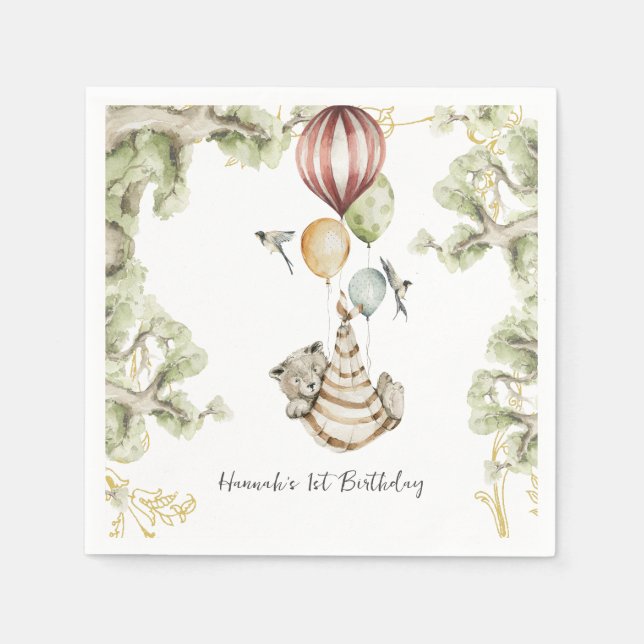 Circus Carnival | Woodland Forest Birthday Party Napkin (Front)