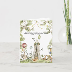 Circus Carnival   Woodland Forest Photo Thank You Card