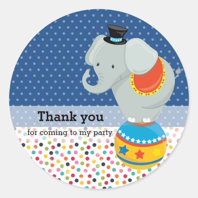Circus * choose background colour classic round sticker (Front)