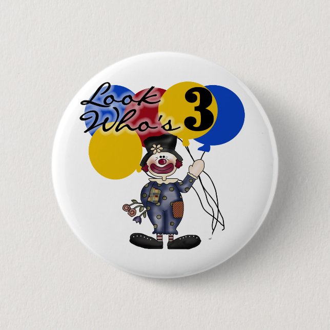Circus Clown 3rd Birthday Tshirts and Gifts 6 Cm Round Badge (Front)