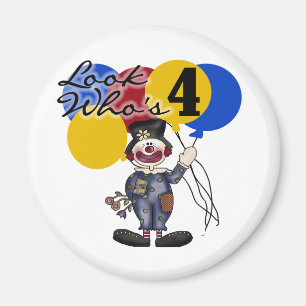 Circus Clown 4th Birthday Tshirts and Gifts Magnet
