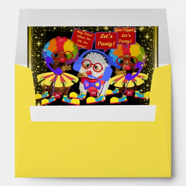 Circus Clown Birthday Buddies Matching Envelopes (Back (Bottom))